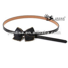 2013 fashion PU plain belt with butterfly for women's garment with black